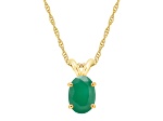 7x5mm Oval Emerald 14k Yellow Gold Pendant With Chain
