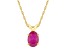 7x5mm Oval Ruby 14k Yellow Gold Pendant With Chain