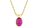 7x5mm Oval Ruby 14k Yellow Gold Pendant With Chain