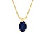 7x5mm Oval Sapphire 14k Yellow Gold Pendant With Chain