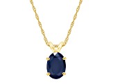 7x5mm Oval Sapphire 14k Yellow Gold Pendant With Chain