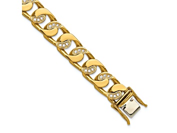 Picture of 14K Yellow Gold Diamond Curb 8.5-inch Bracelet 1.82ctw