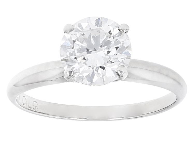 Platinum Round White IGI Certified Lab-Grown Diamond Solitaire Ring 1.50ct F/VS1