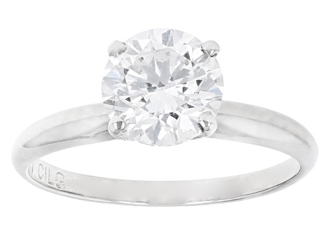Platinum Round White IGI Certified Lab-Grown Diamond Solitaire Ring 1.50ct F/VS1