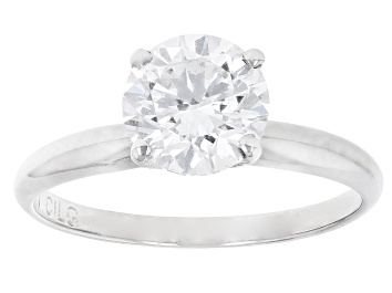 Picture of Certified Round White Lab-Grown Diamond F VS1 Platinum Solitaire Ring 1.50ct