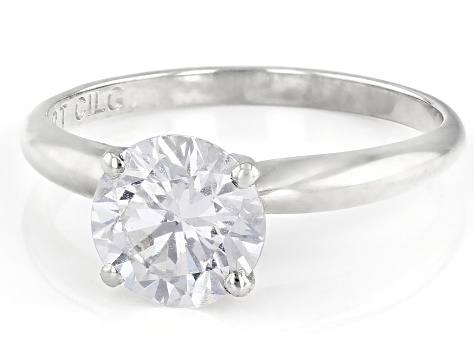 Platinum Round White IGI Certified Lab-Grown Diamond Solitaire Ring 1.50ct F/VS1