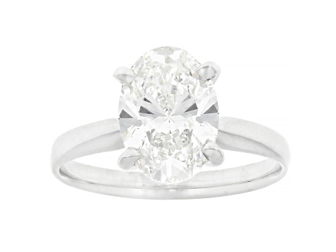 Platinum Oval White IGI Certified Lab Grown Diamond Solitaire Ring 2.50ct F/VS1