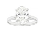 Platinum Oval White IGI Certified Lab Grown Diamond Solitaire Ring 2.50ct F/VS1