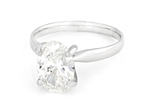 Platinum Oval White IGI Certified Lab Grown Diamond Solitaire Ring 2.50ct F/VS1