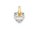 14K Yellow Gold Cubic Zirconia Children's Heart Pendant