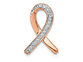 14k Two-tone Gold Diamond Awareness Chain Slide Pendant