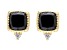 Judith Ripka 5mm Black Onyx With Bella Luce® 14K Yellow Gold Clad Stud Earrings