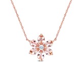 2.37ctw Morganite And Diamond Accent 10k Rose Gold Pendant With Chain