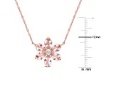 2.37ctw Morganite And Diamond Accent 10k Rose Gold Pendant With Chain