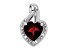 Rhodium Over 14k White Gold Garnet and Diamond Heart Pendant