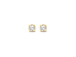 Lab-Grown Diamond G SI 18K Gold Over Silver Solitaire Stud Earrings 0.10ctw