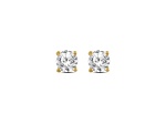 Round White Lab-Grown Diamond G SI 18K Gold Over Sterling Silver Solitaire Stud Earrings 0.33ctw