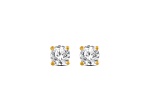 Round White Lab-Grown Diamond G SI 18K Gold Over Sterling Silver Solitaire Stud Earrings 0.75ctw