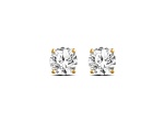 Round White Lab-Grown Diamond G SI 18K Gold Over Sterling Silver Solitaire Stud Earrings 1.00ctw