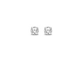 Round White Lab-Grown Diamond G SI Platinum Over Sterling Silver Solitaire Stud Earrings 0.10ctw