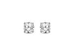 Round White Lab-Grown Diamond G SI Platinum Over Sterling Silver Solitaire Stud Earrings 0.25ctw