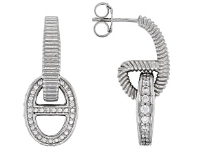 Judith Ripka Dangle Earrings, Rhodium Over Sterling Silver
