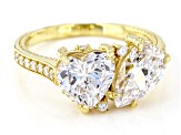 Judith Ripka 9.70ctw Bella Luce® Diamond Simulant 14k Gold Clad Statement Toi et Moi Ring