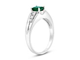 0.58ctw Emerald and Diamond Ring in 14k White Gold