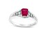 0.68ctw Ruby and Diamond Ring in 14k White Gold