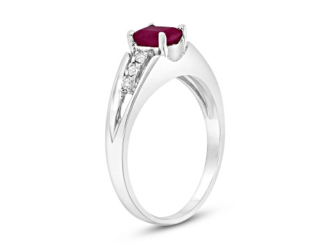 0.68ctw Ruby and Diamond Ring in 14k White Gold