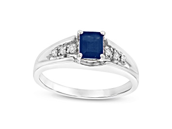 Picture of 0.68ctw Sapphire and Diamond Ring in 14k White Gold