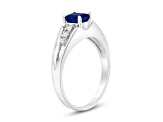 0.68ctw Sapphire and Diamond Ring in 14k White Gold