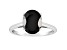 10x8mm Oval Black Onyx Rhodium Over Sterling Silver Ring