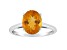 10x8mm Oval Citrine Rhodium Over Sterling Silver Ring