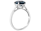 10x8mm Oval London Blue Topaz Rhodium Over Sterling Silver Ring