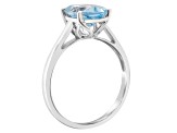 10x8mm Oval Sky Blue Topaz Rhodium Over Sterling Silver Ring