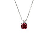 Red Lab Created Ruby Rhodium Over Sterling Silver Necklace 1.07ctw