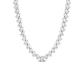 Created White Sapphire Sterling Silver Necklace 39.5ctw