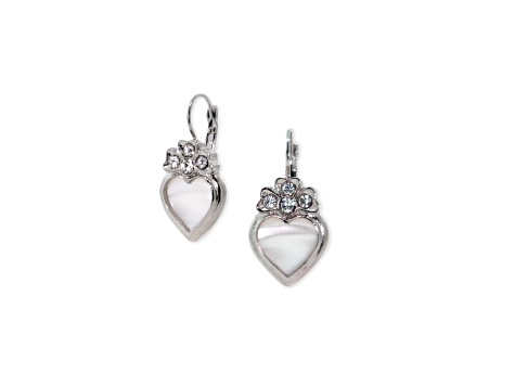 Black Cultured Freshwater Pearl White Crystal Silver Tone