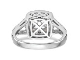 Rhodium Over 14K White Gold Diamond Cluster Engagement Ring 0.99ctw