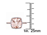 3.90ctw Morganite And Diamond 14k Rose Gold Halo Ring