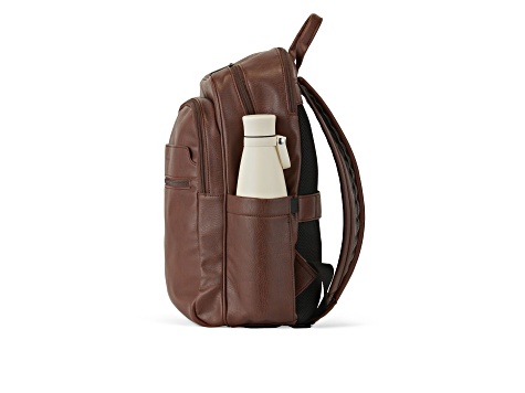 brown leather backpack diaper bag Dark Brown Vintage Leather Backpack Diaper Bag Purse