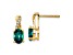 10k Yellow Gold 1.5ctw Lab Created Green Alexandrite June Birthstone and Diamond Dangle Earrings