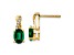 10k Yellow Gold 1.5ctw Lab Created Green Emerald May Birthstone and Diamond Dangle Earrings