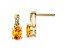 10k Yellow Gold 1.5ctw Yellow Citrine November Birthstone and Diamond Dangle Earrings