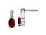 Rhodium Over 10k White Gold 1.5ctw Red Ruby July Birthstone and Diamond Dangle Earrings