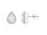 7x5mm Pear Shape Created Opal And Created White Sapphire 10k White Gold Halo Stud Earrings