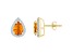 7x5mm Pear Shape Citrine And Created White Sapphire 10k Yellow Gold Halo Stud Earrings