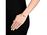 Created Ruby and White Sapphire Sterling Silver Tennis Bracelet 8.06ctw
