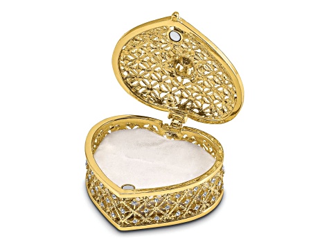 ROMANCE Filigree Heart with Ring Pad Trinket Box - 15Q3NA | JTV